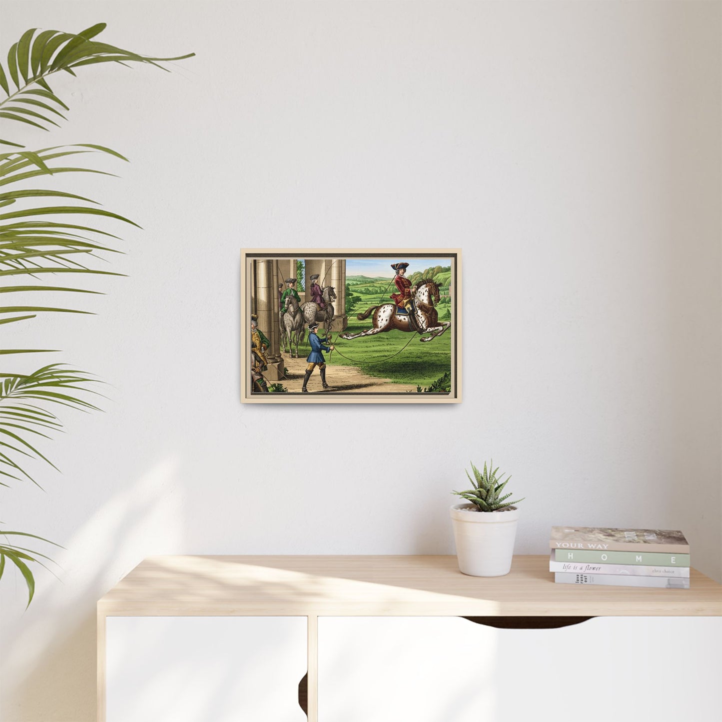Equestrian Capriole Matte Canvas Print — Framed Historical Horse Art