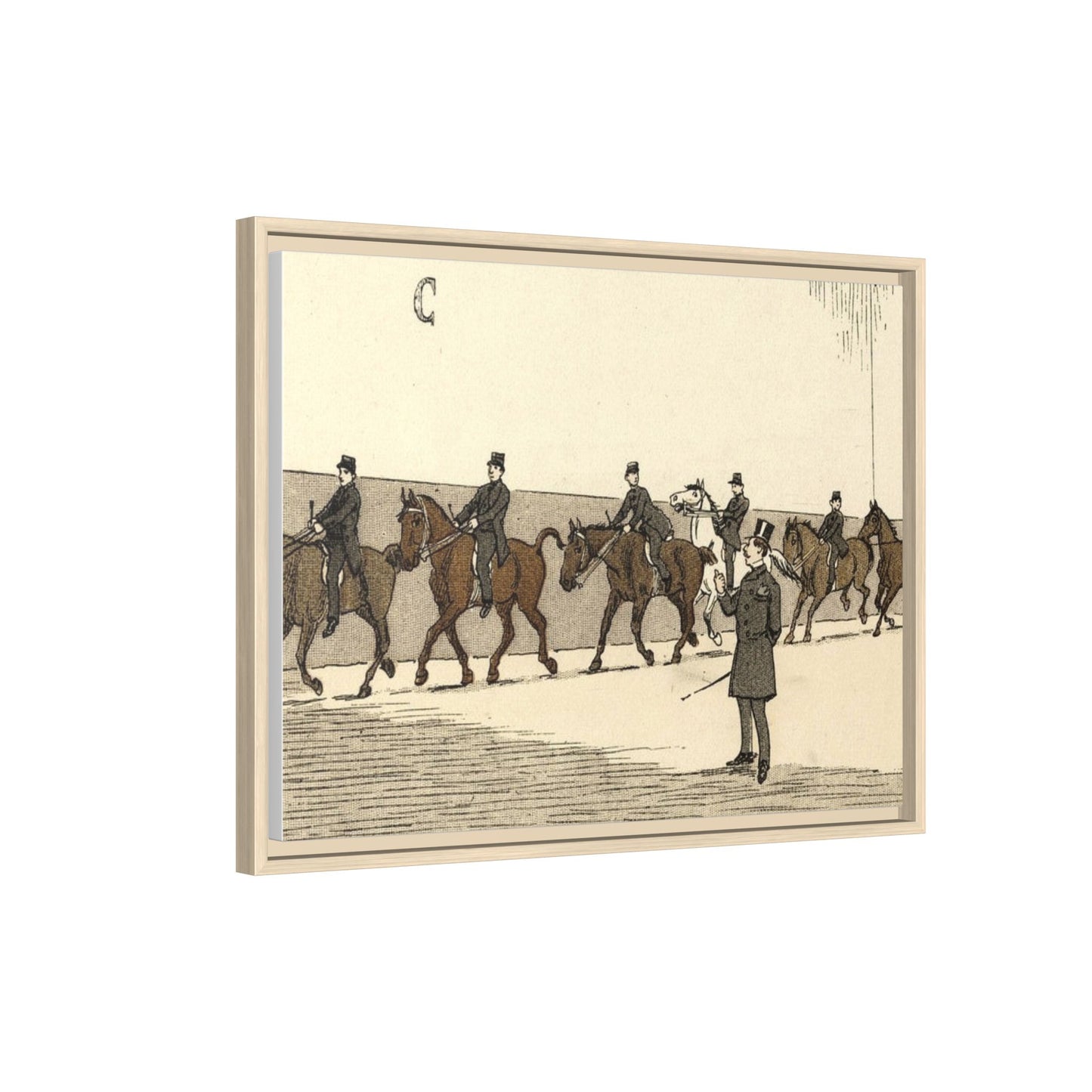 Parisian Riding School 1800s Instructor Matte Canvas Framed