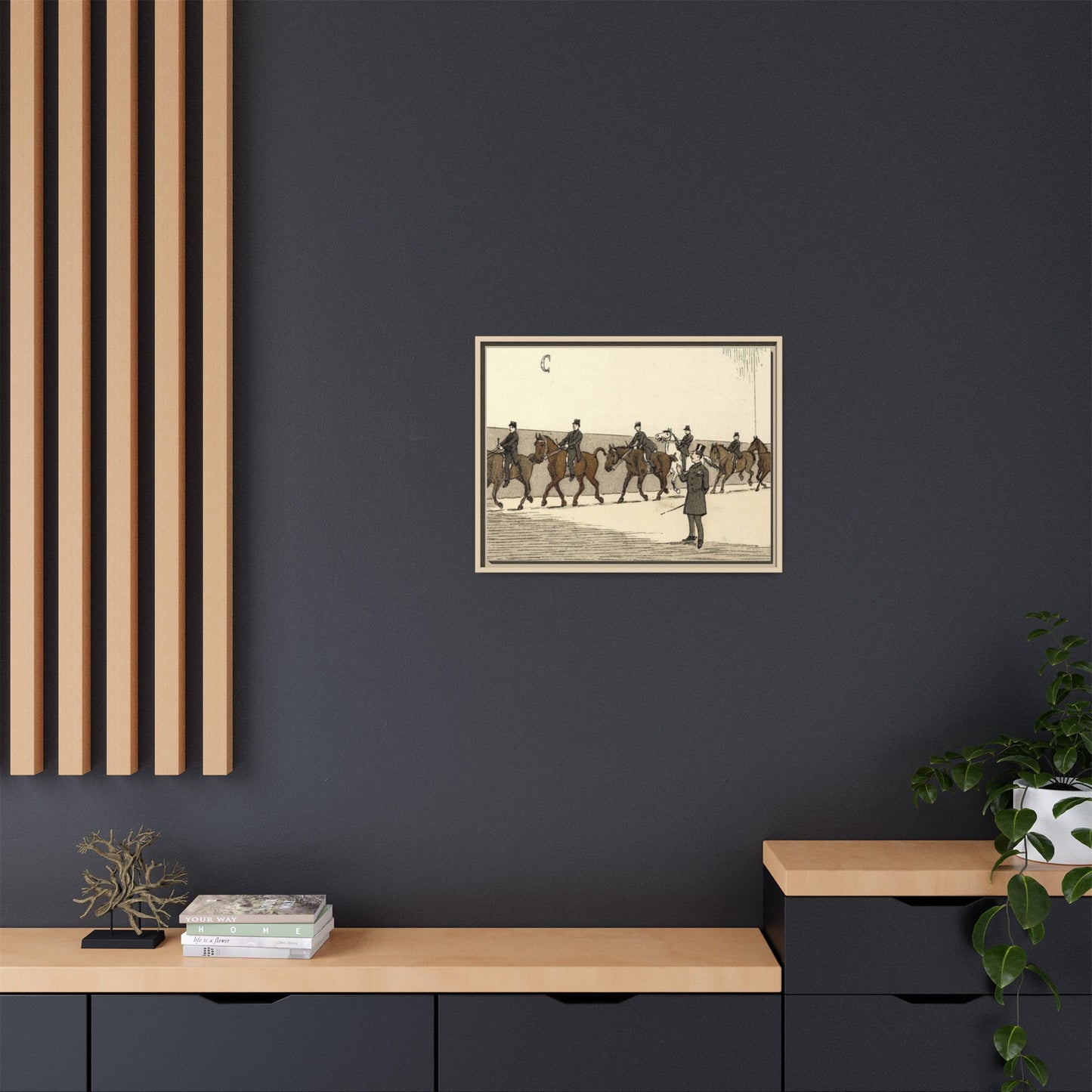 Parisian Riding School 1800s Instructor Matte Canvas Framed