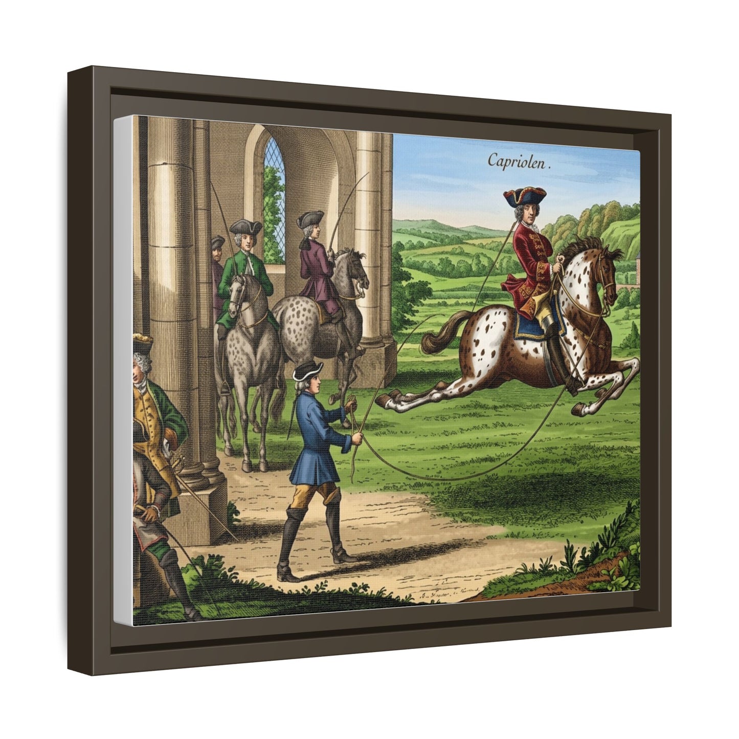 Equestrian Capriole Matte Canvas Print — Framed Historical Horse Art
