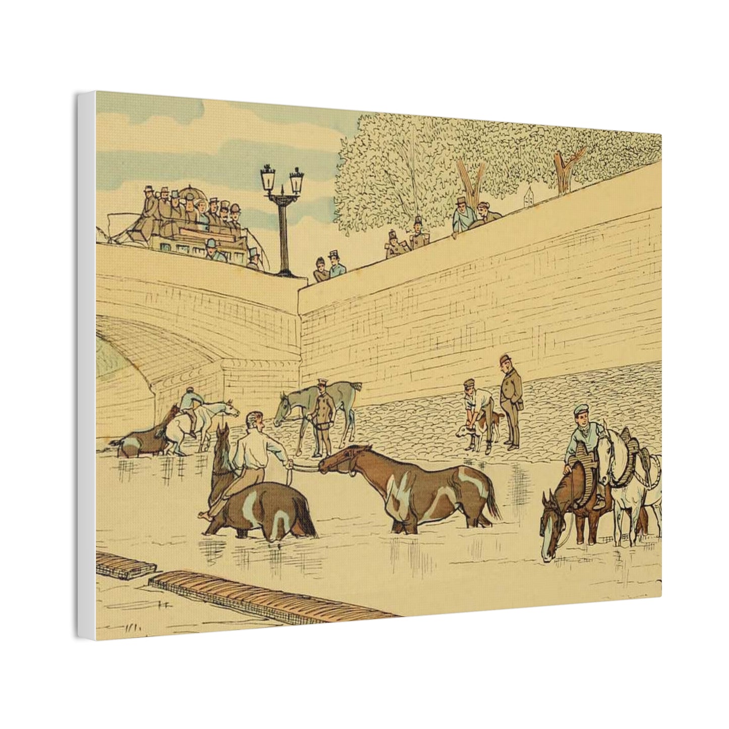 Paris Seine Horses Canvas Print — Stretched 0.75"