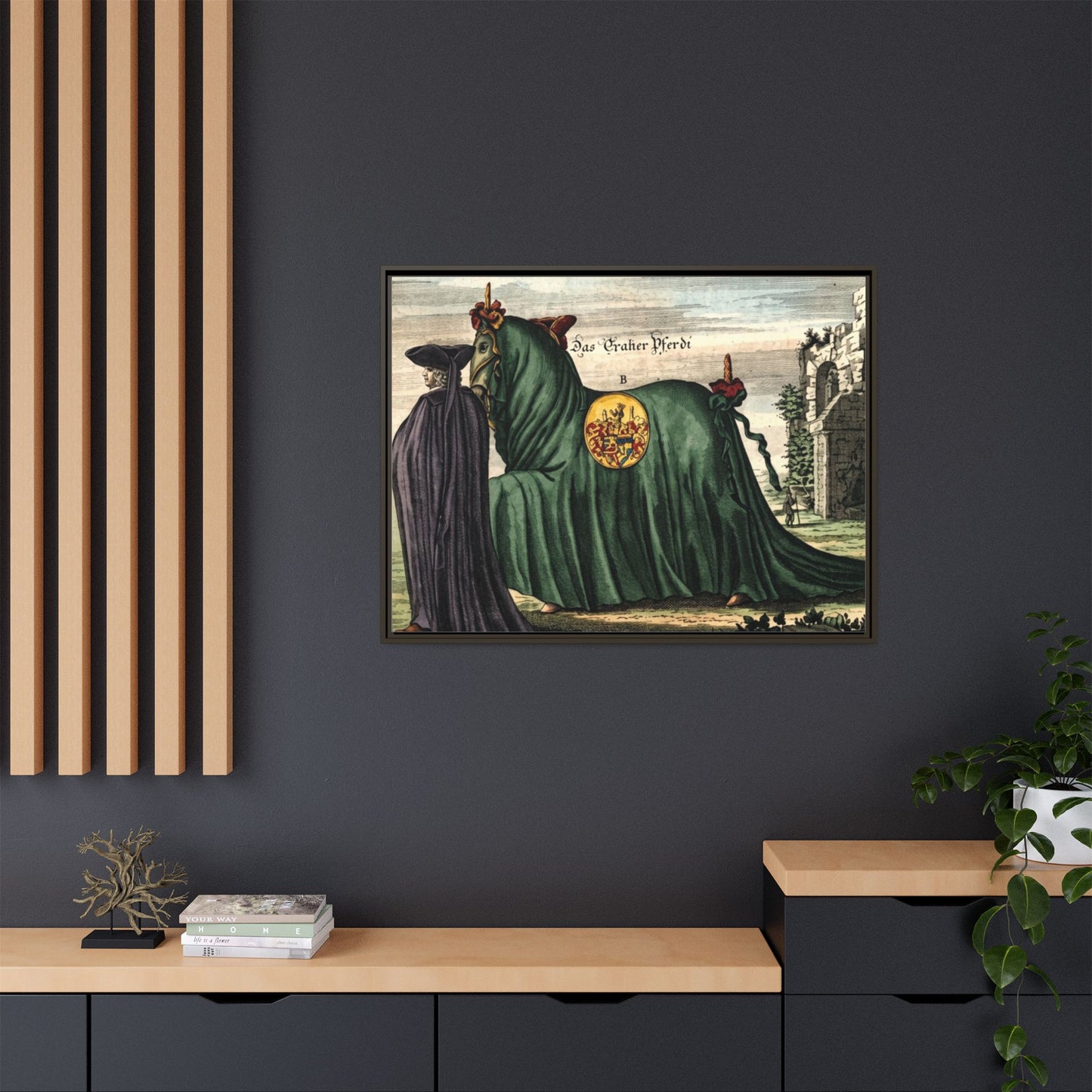 Framed Matte Canvas — 'Graher Pferdi' Parade Horse Illustration