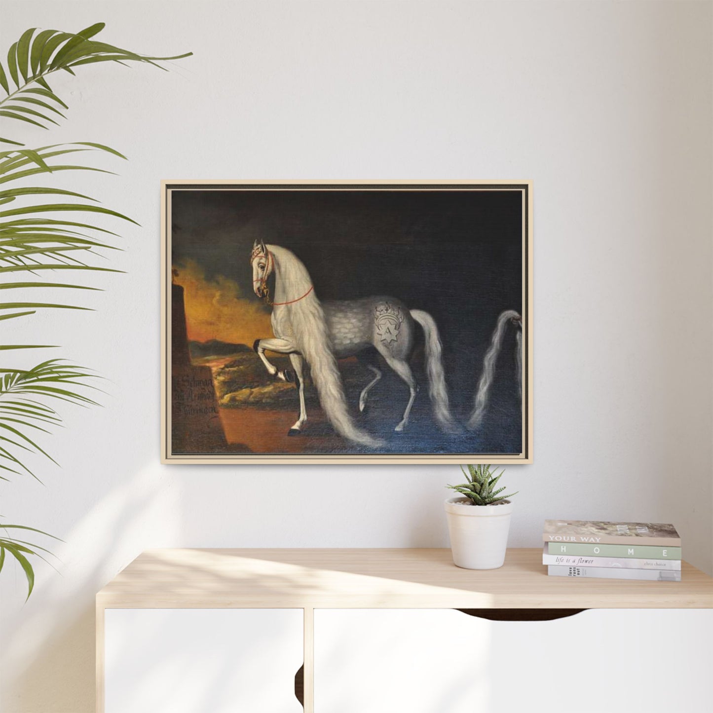 Matte Canvas Print — "Der Schwan zu Arnstadt" (Framed, Multi-Color)