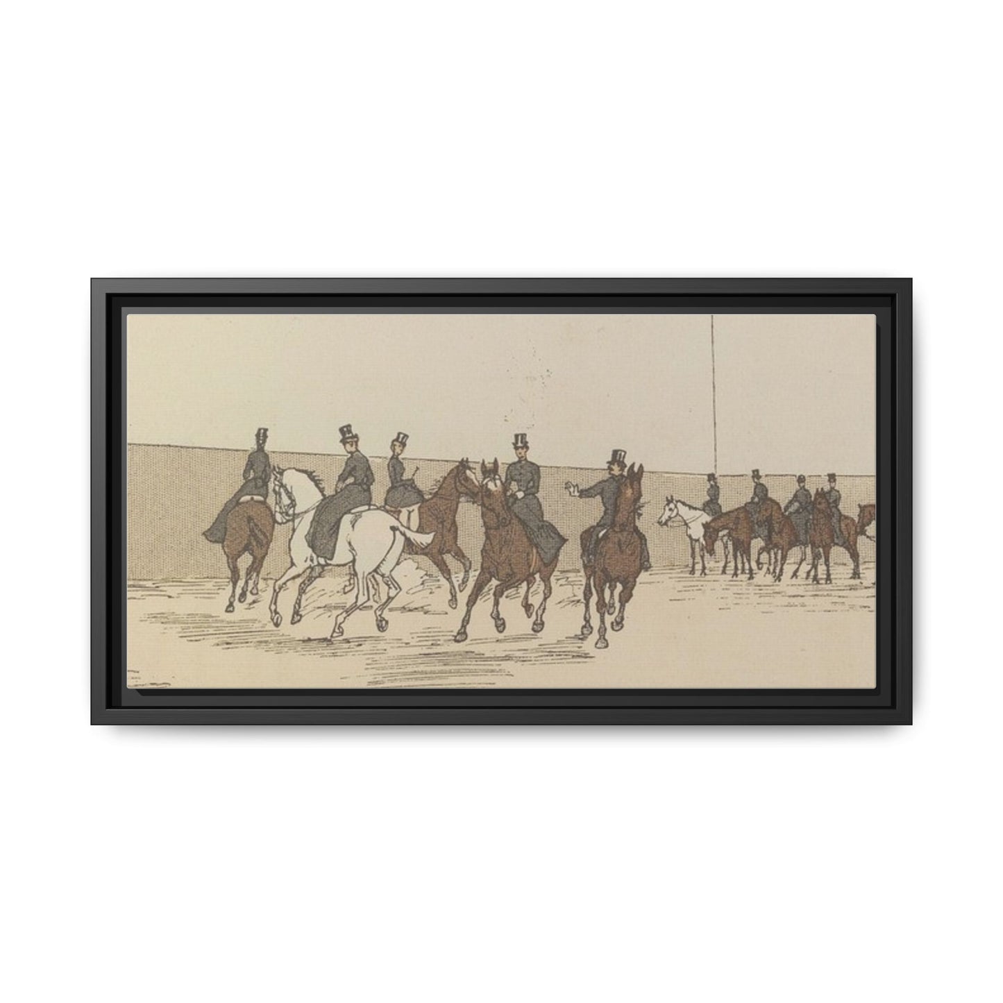 Parisian Riding School 1800s Matte Canvas Framed Wall Art