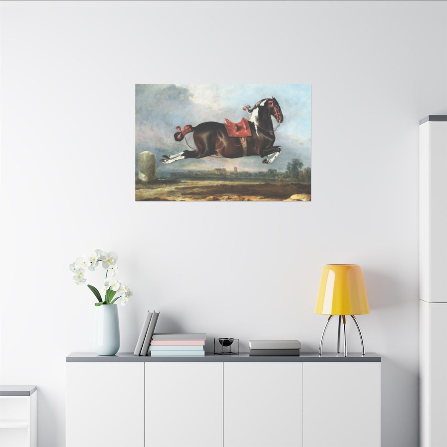 Jumping Horse Wall Art - The Kladruper Cerbero for Equestrian Lovers