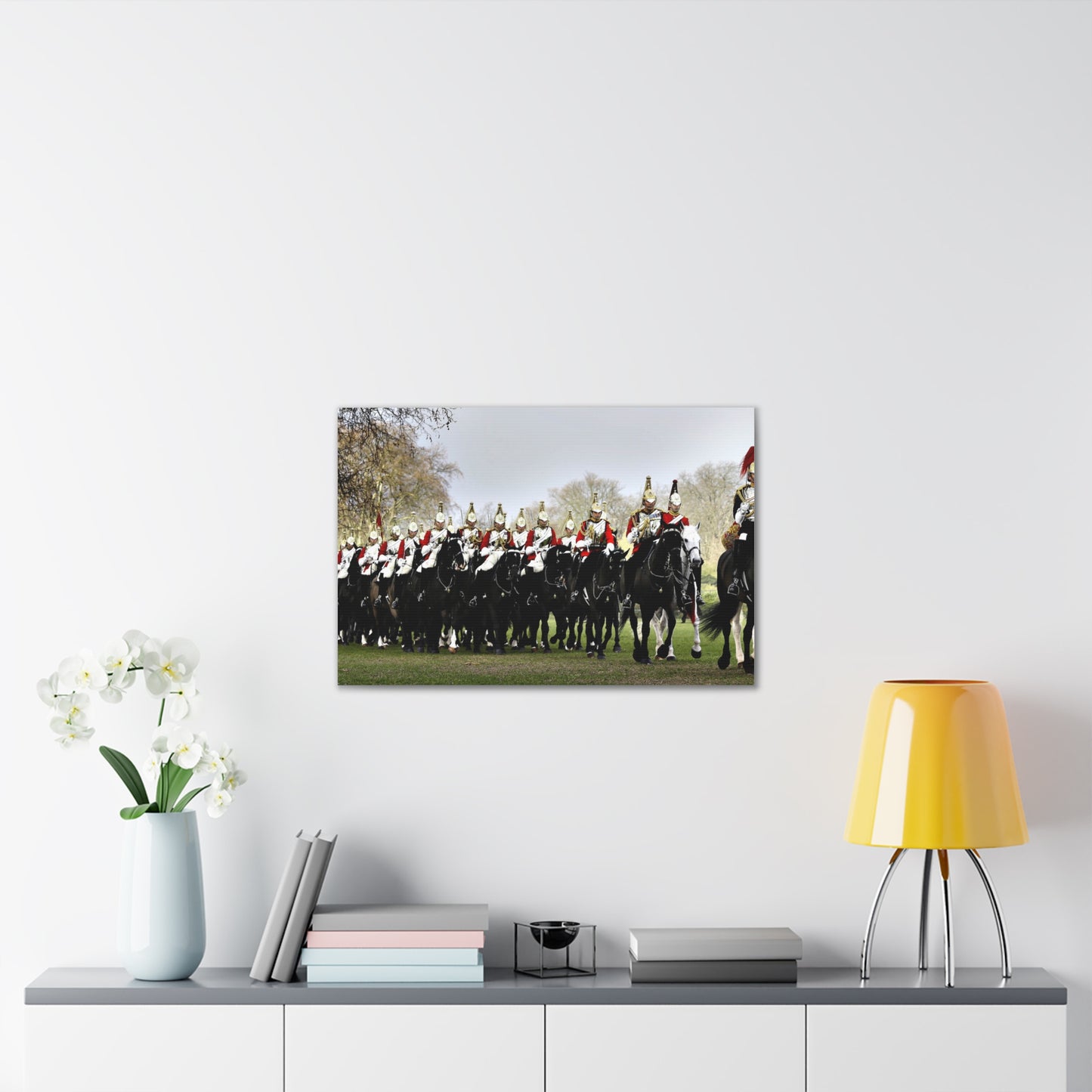 British Household Cavalry Canvas Print — "Yesterday, Today, and Tomorrow the British Household Cavalry Rides"