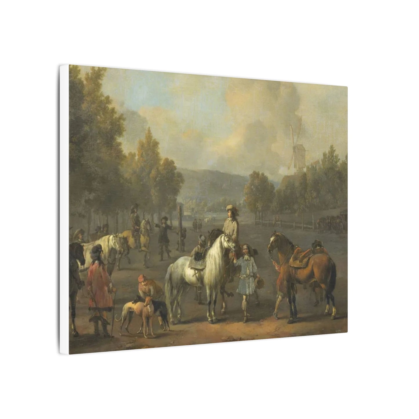 Equestrian Canvas Print — 18th‑Century Horses of the Cavalry School (Matte Stretched)