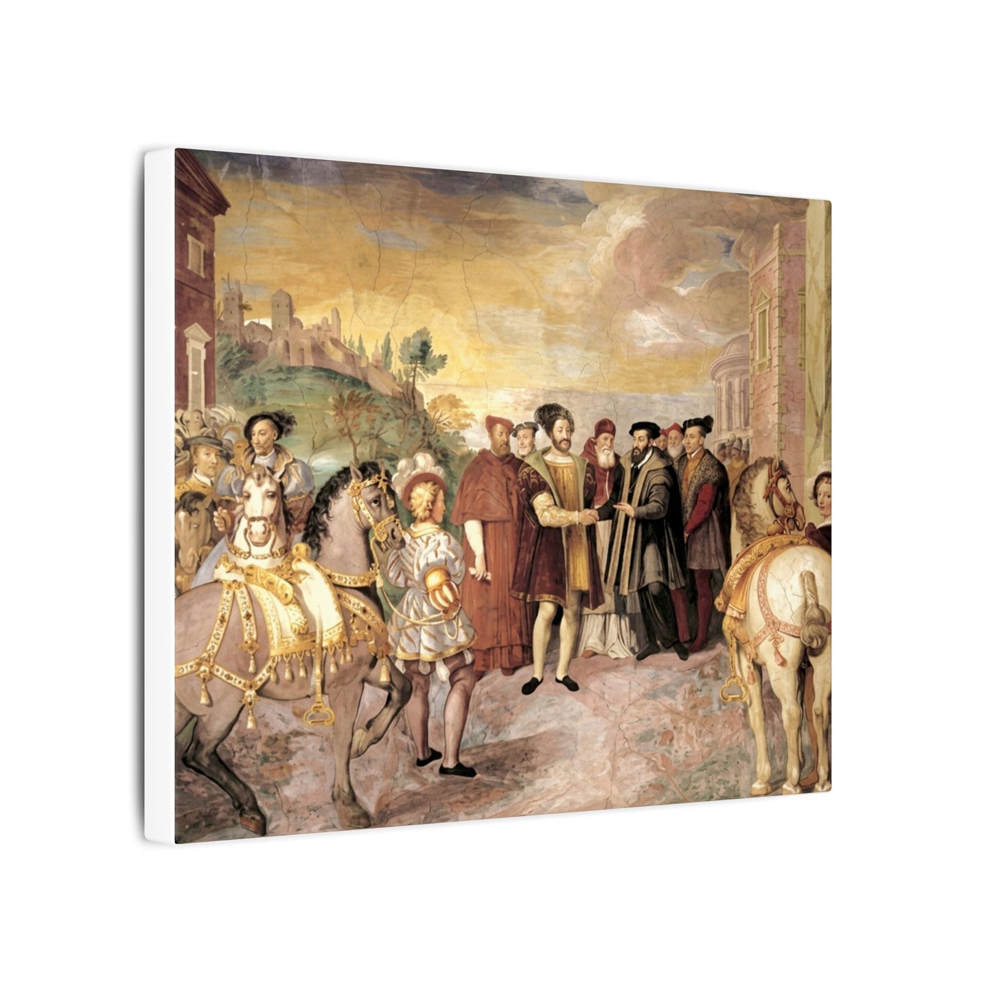Matte Stretched Canvas Print — Renaissance Court Historical Art Wall Decor