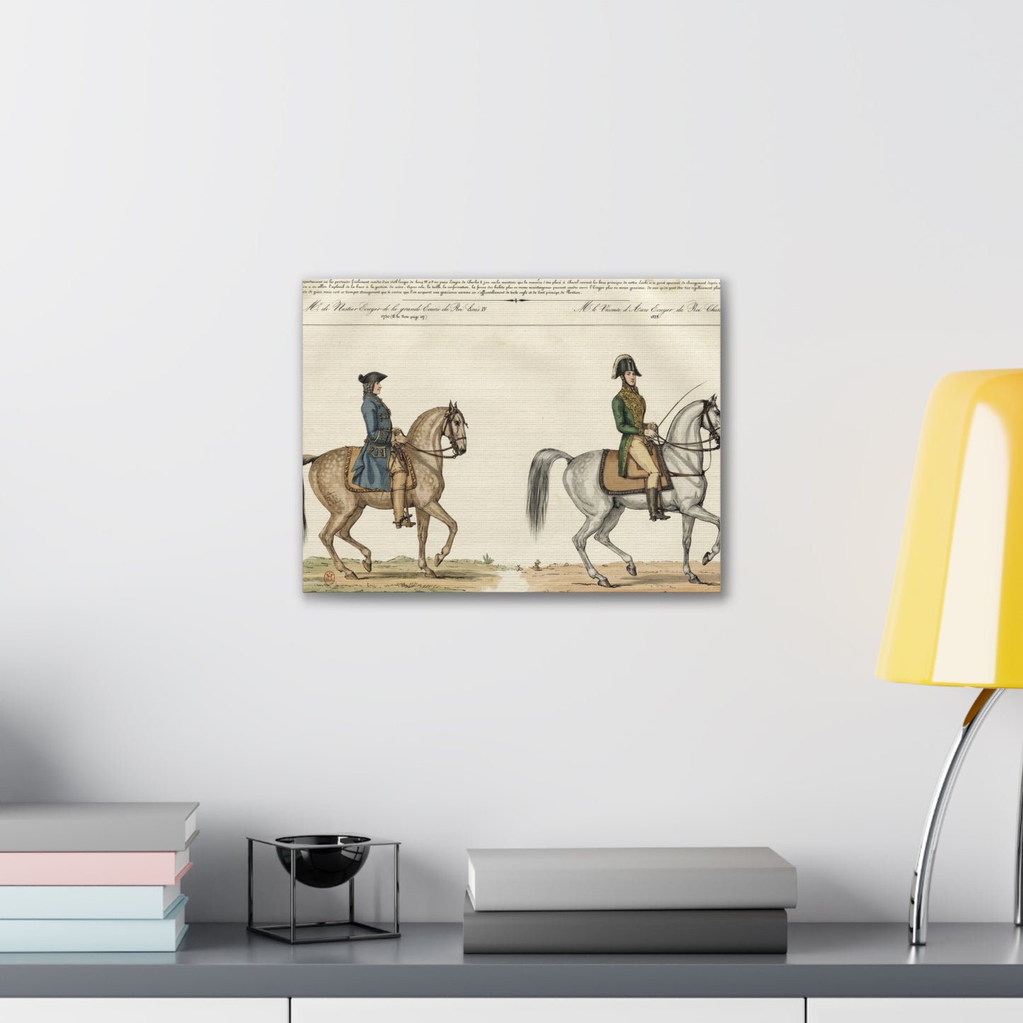Equestrian Classical Riding Canvas Print — French 19th-Century Manege & Military Position