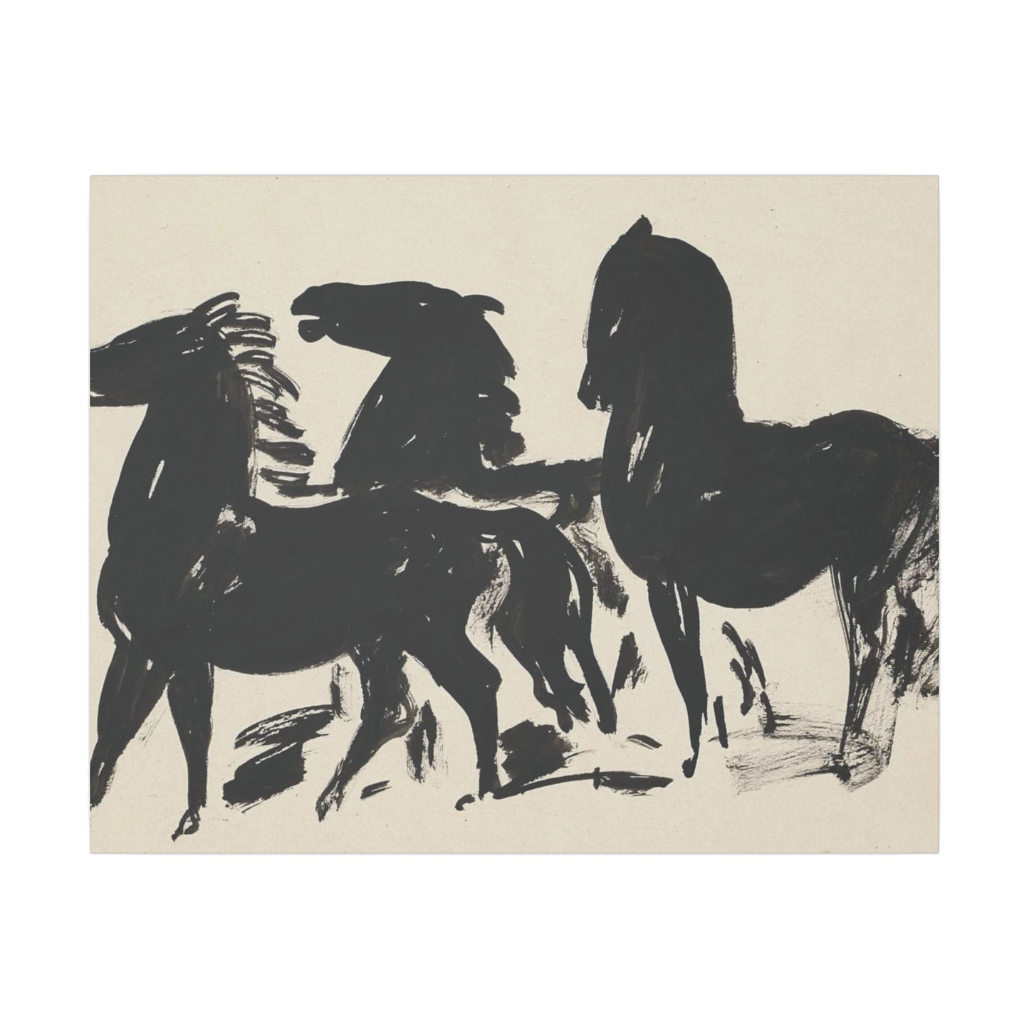 Artistic Horse Silhouette Canvas Print - Modern Decorative Wall Art - 30’’ x 24’’ (Horizontal) / 0.75’’ - Canvas