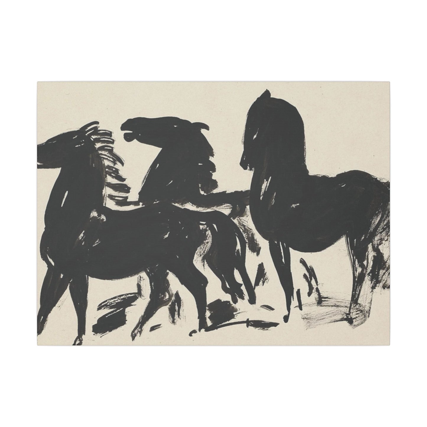 Artistic Horse Silhouette Canvas Print - Modern Decorative Wall Art - 24″ x 18″ (Horizontal) / 0.75’’ - Canvas