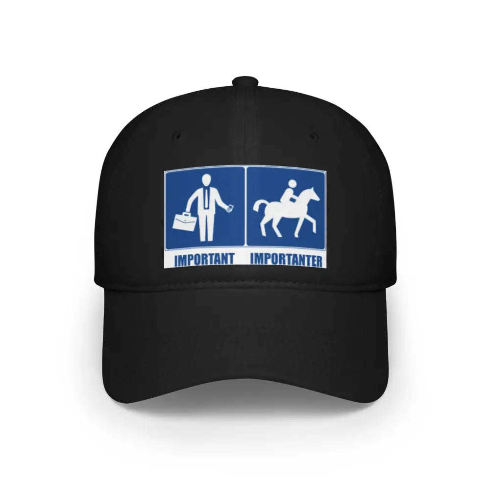 Baseball Cap Funny Quote Work Important Riding Importanter - Black / One size - Hats