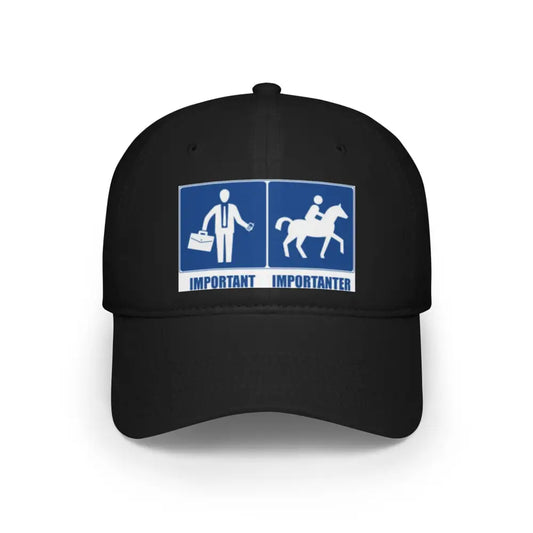 Baseball Cap Funny Quote Work Important Riding Importanter - Black / One size - Hats