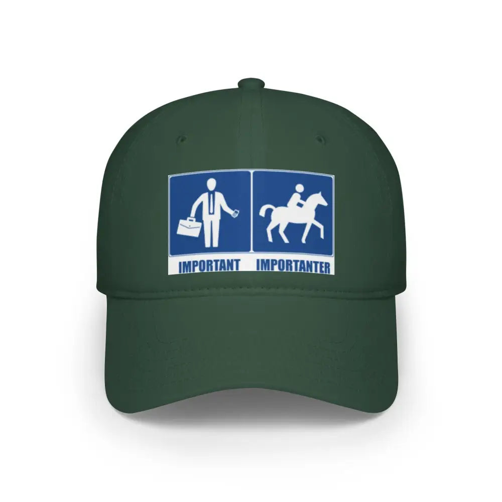 Baseball Cap Funny Quote Work Important Riding Importanter - Dark Green / One size - Hats