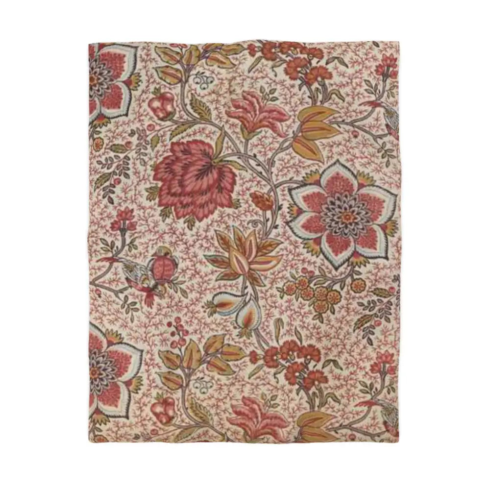 Bohemian Floral Microfiber Duvet Cover - Elegant Bedding for Cozy Bedrooms - Twin / White - Home Decor