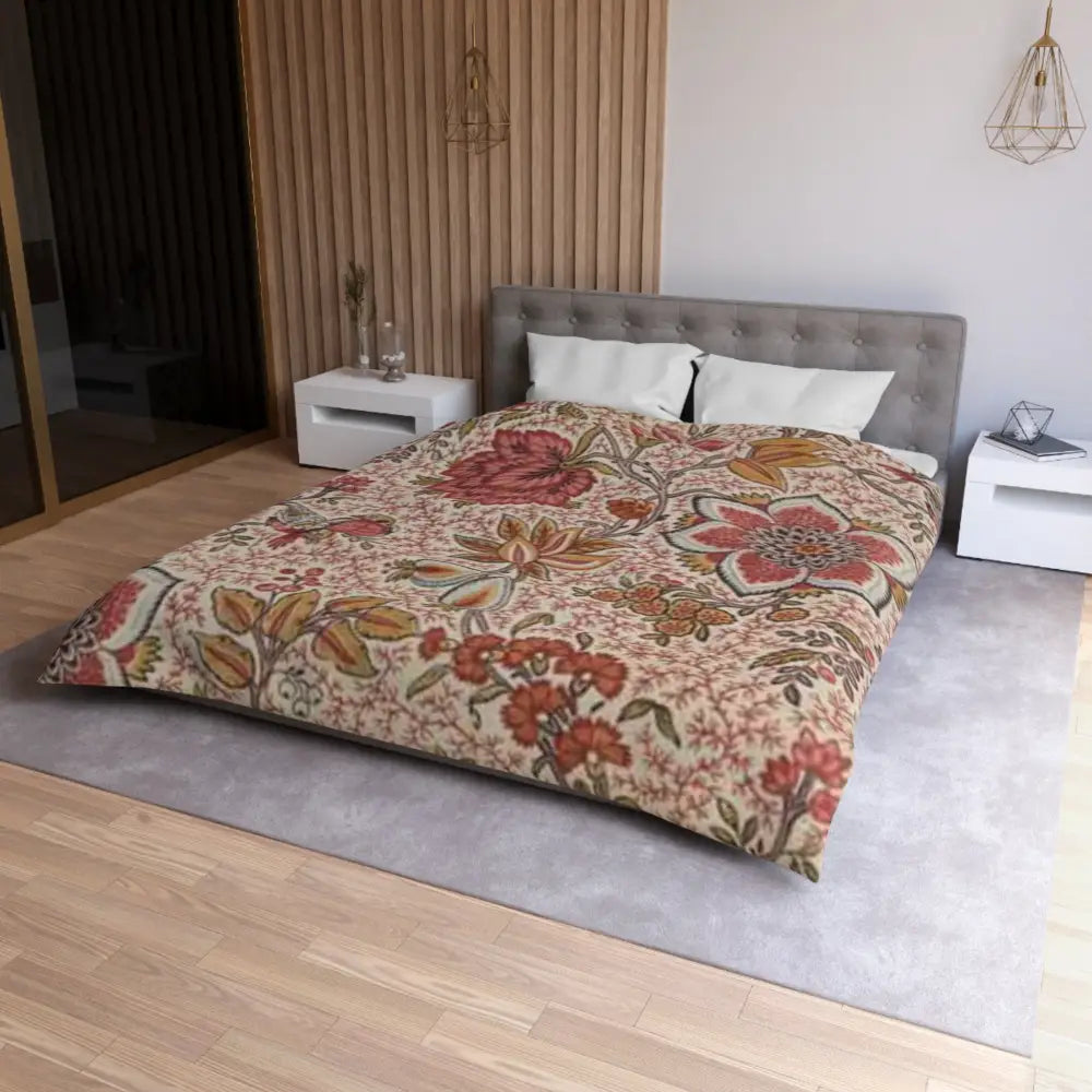 Bohemian Floral Microfiber Duvet Cover - Elegant Bedding for Cozy Bedrooms - Home Decor