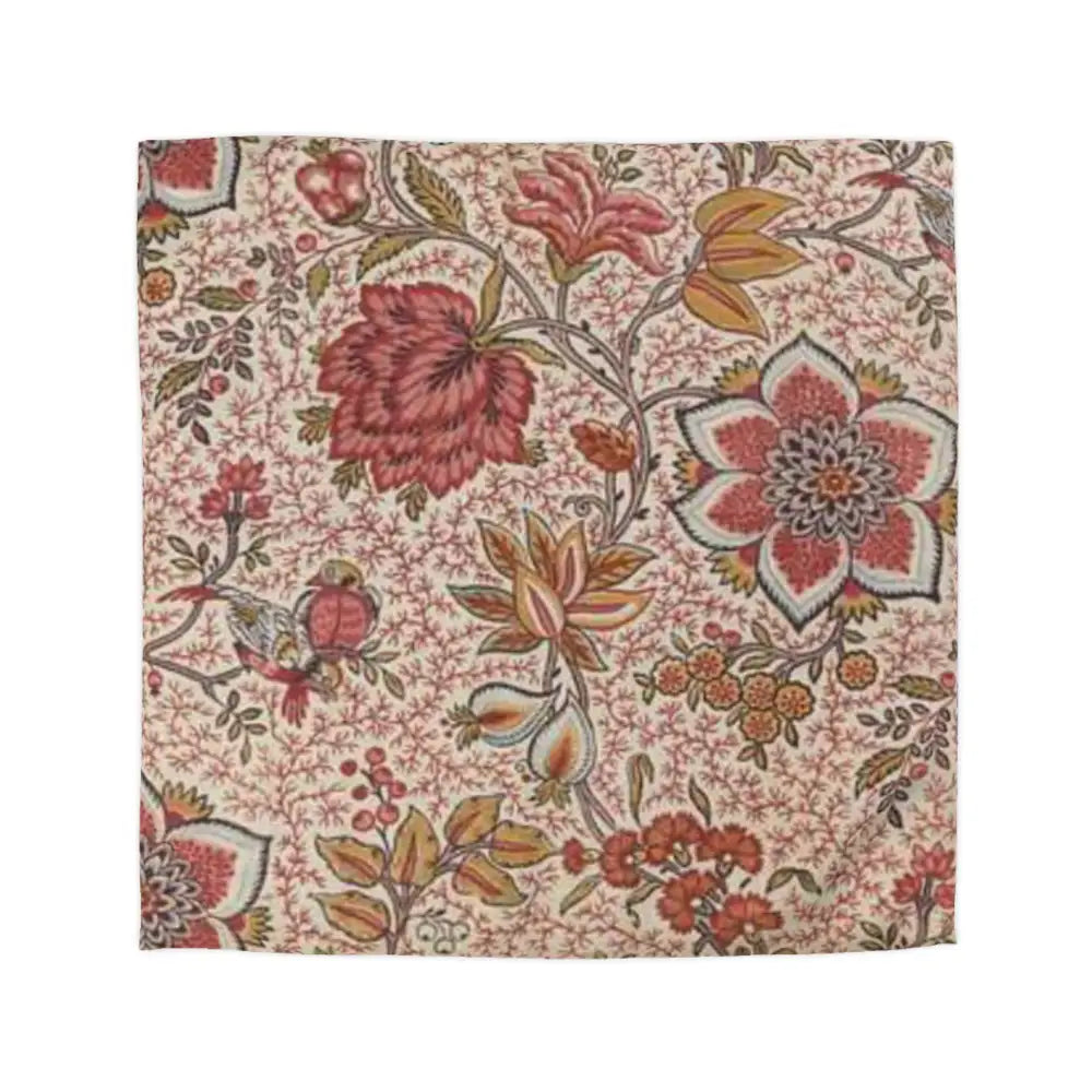 Bohemian Floral Microfiber Duvet Cover - Elegant Bedding for Cozy Bedrooms - Queen / White - Home Decor