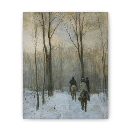 Canvas Print - Winter Scene on Horseback - 8″ x 10″ (Vertical) / 0.75’’ - Canvas