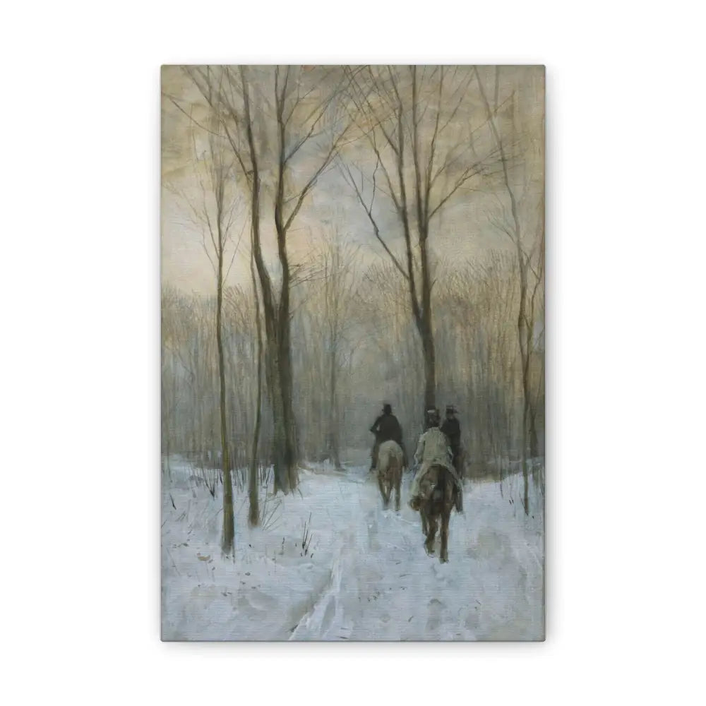 Canvas Print - Winter Scene on Horseback - 8’’ x 12’’ (Vertical) / 0.75’’ - Canvas