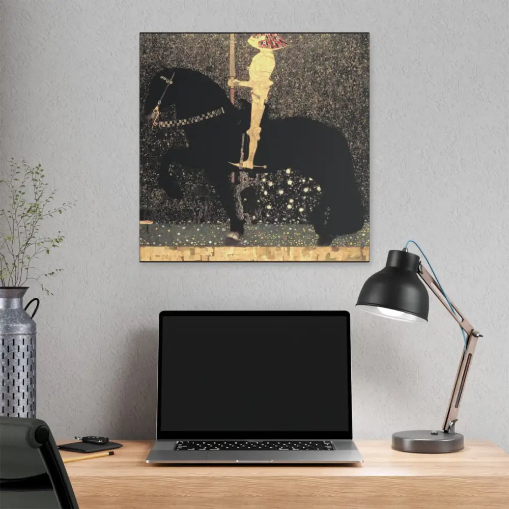 Canvas Wall Art - Life is a Struggle Medieval Knight by Gustave Klimt - Canvas