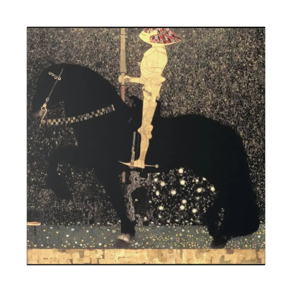 Canvas Wall Art - Life is a Struggle Medieval Knight by Gustave Klimt - 24″ x 24″ / 1.5’’ - Canvas