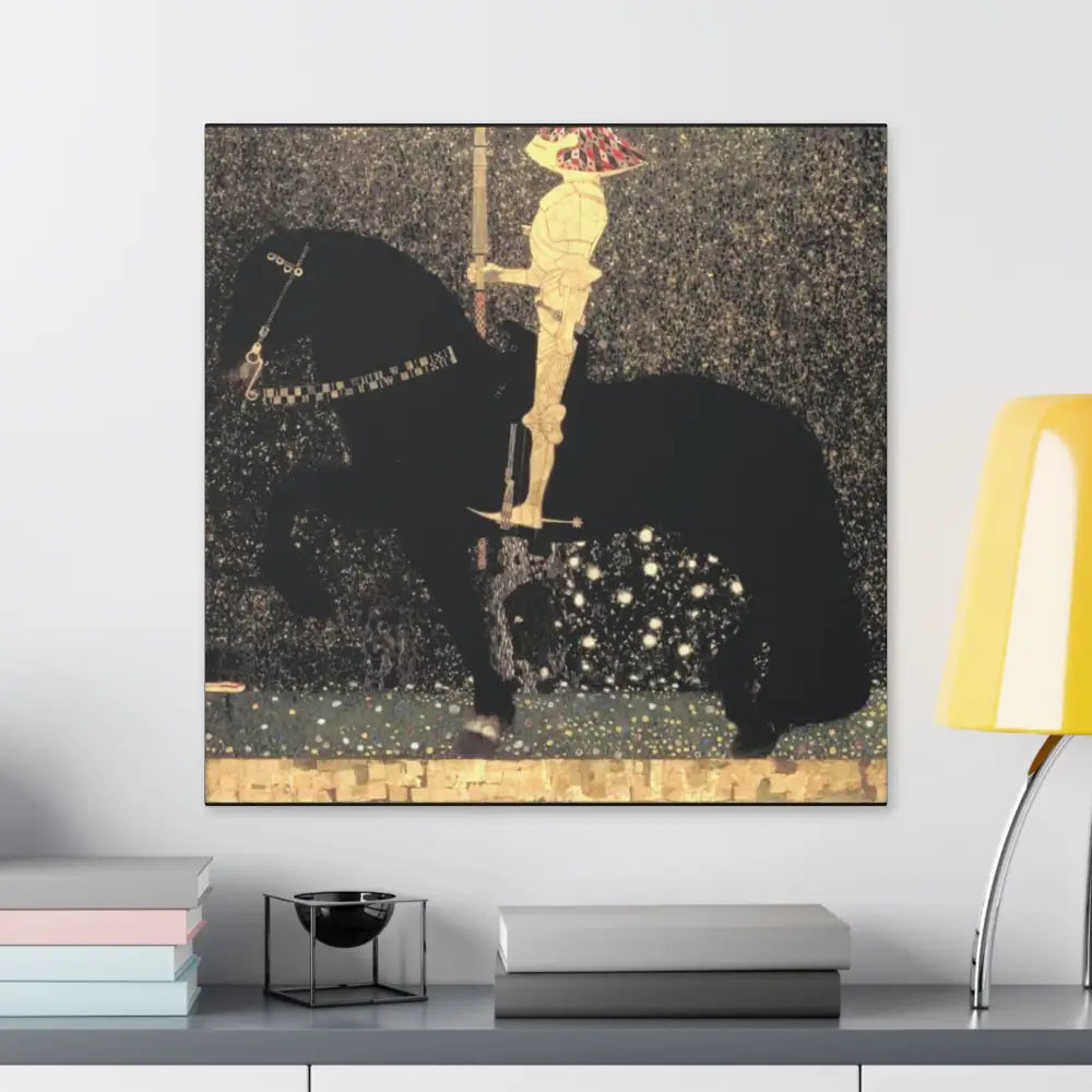 Canvas Wall Art - Life is a Struggle Medieval Knight by Gustave Klimt - Canvas