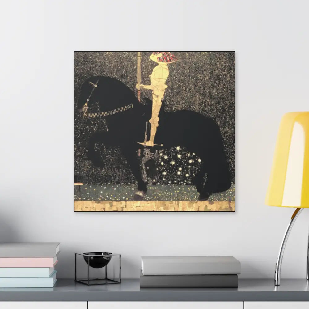 Canvas Wall Art - Life is a Struggle Medieval Knight by Gustave Klimt - Canvas