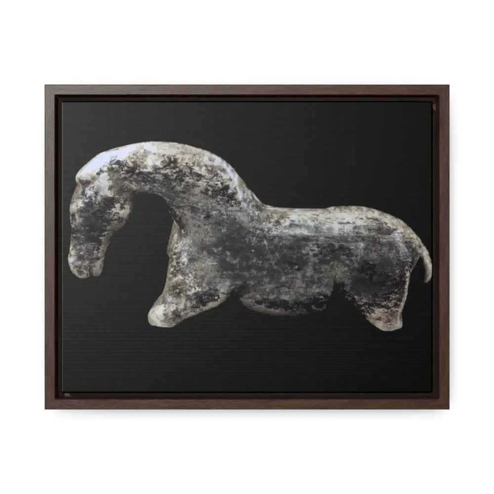 Canvas Wraps - The Vogelherd Horse Mammoth Tusk Sculpture - 14″ x 11″ / Walnut / 1.25’’ - Canvas