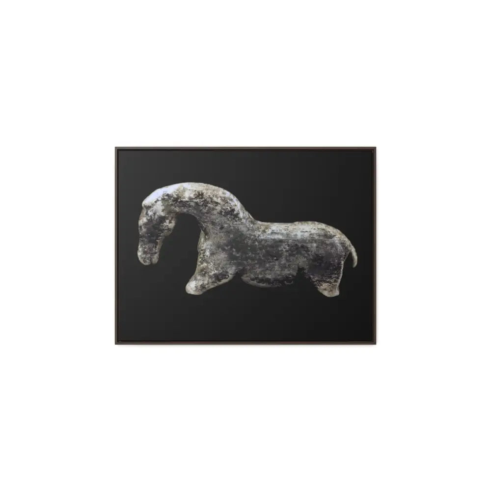 Canvas Wraps - The Vogelherd Horse Mammoth Tusk Sculpture - 40″ x 30″ / Walnut / 1.25’’ - Canvas