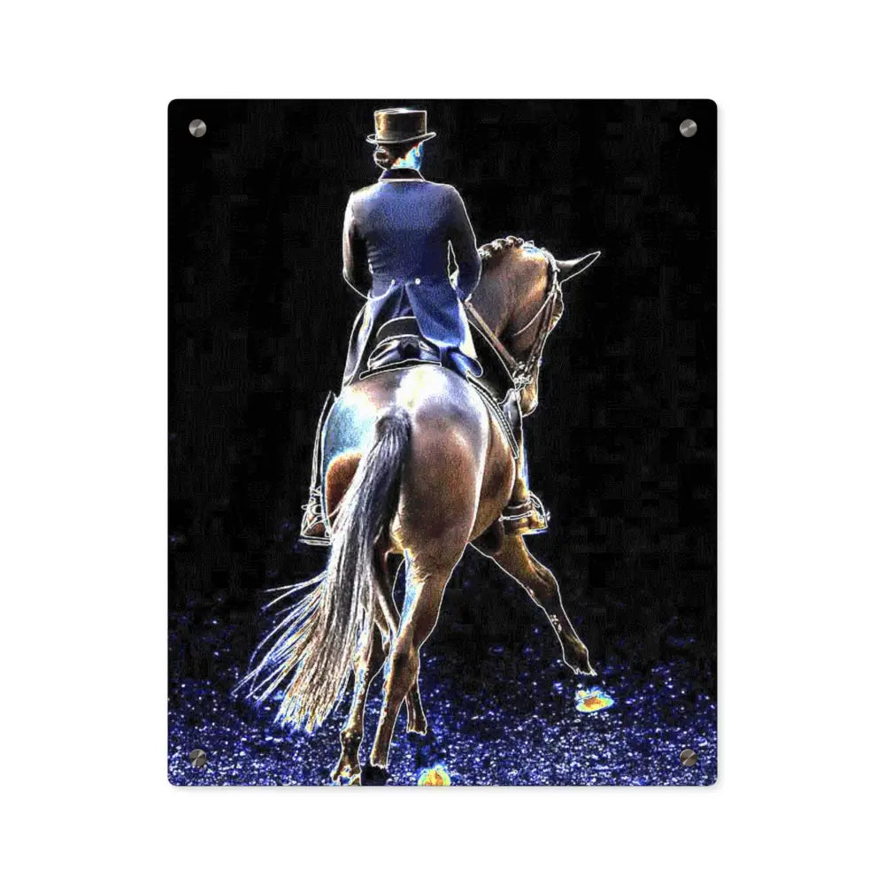 Elegant Equestrian Acrylic Wall Art Panels - Modern Horseback Decor - 16″ x 20″ (Vertical) / 0.25’’ - Home Decor