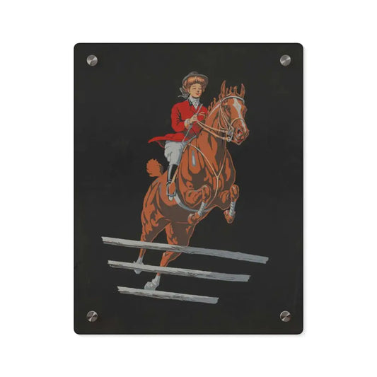 Equestrian Acrylic Wall Art Panel - Vintage Horse Jumping Decor - 11″ x 14″ (Vertical) / 0.25’’ - Home Decor
