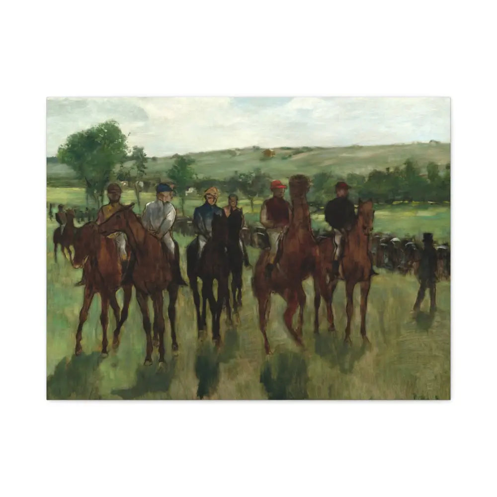 Equestrian Art Canvas Print - Classic Horse Riding Scene - 32’’ x 24’’ (Horizontal) / 1.25’’ - Canvas