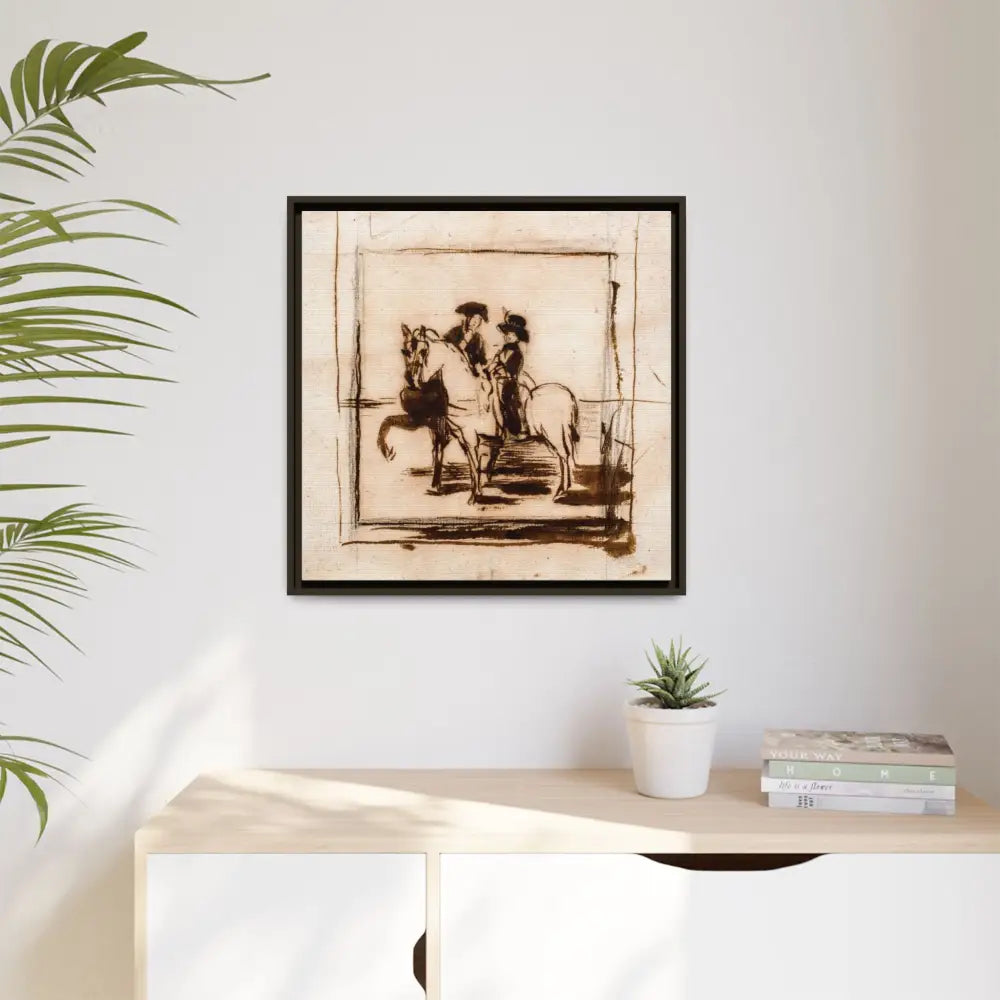 Equestrian Art Canvas Print - Framed Multi-Color Horse Painting - Canvas