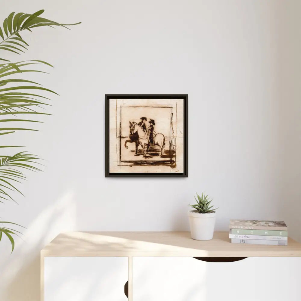 Equestrian Art Canvas Print - Framed Multi-Color Horse Painting - Canvas