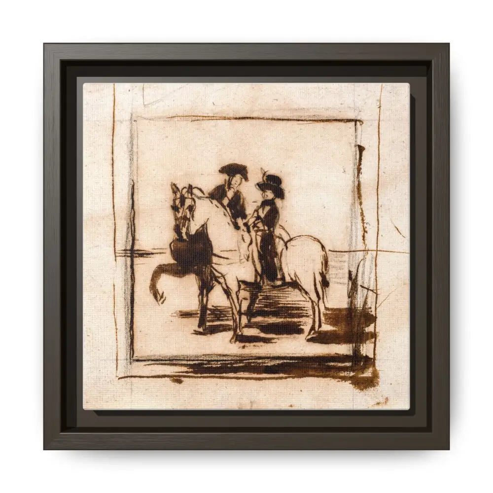 Equestrian Art Canvas Print - Framed Multi-Color Horse Painting - 8’’ x 8’’ / Espresso / 1.25’’ - Canvas