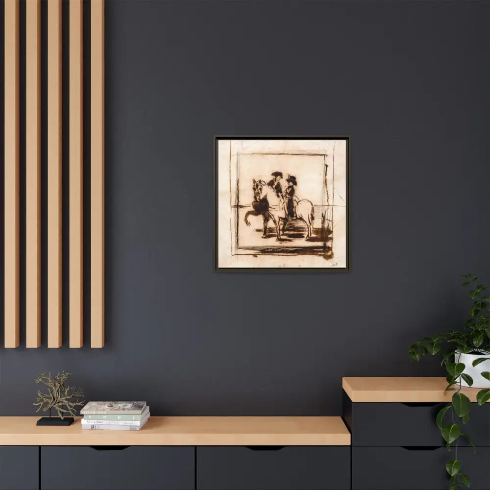 Equestrian Art Canvas Print - Framed Multi-Color Horse Painting - Canvas