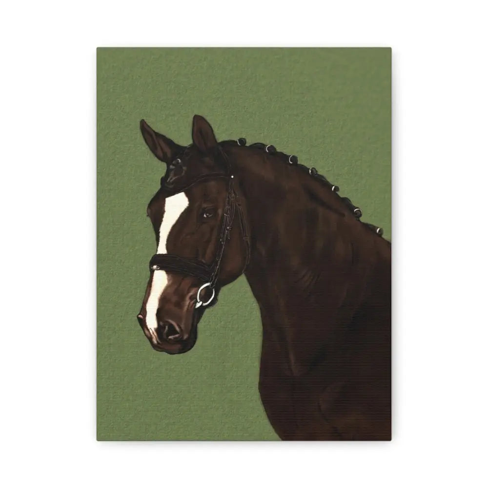 Equestrian Canvas Art Print - Stunning Horse Portrait on Matte Stretched Canvas - 9’’ x 12’’ (Vertical) / 1.25’’