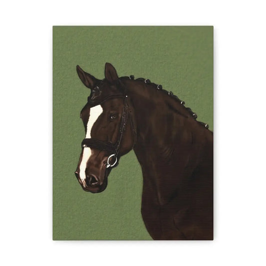Equestrian Canvas Art Print - Stunning Horse Portrait on Matte Stretched Canvas - 9’’ x 12’’ (Vertical) / 1.25’’