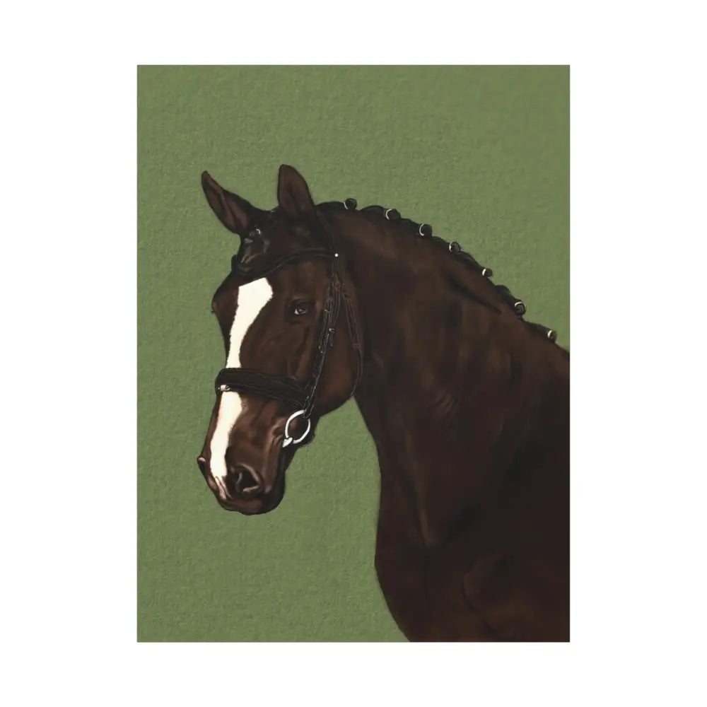 Equestrian Canvas Art Print - Stunning Horse Portrait on Matte Stretched Canvas - 36’’ x 48’’ (Vertical) / 1.25’’