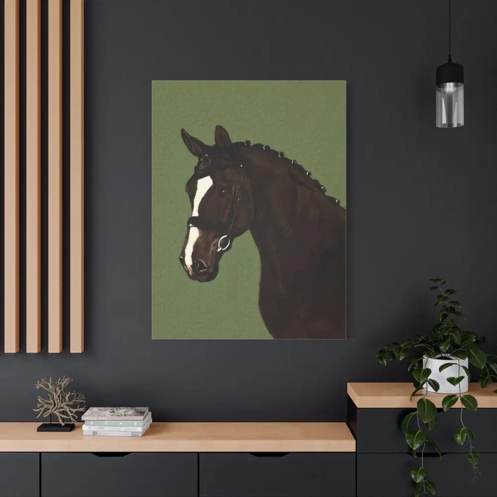 Equestrian Canvas Art Print - Stunning Horse Portrait on Matte Stretched Canvas - Canvas