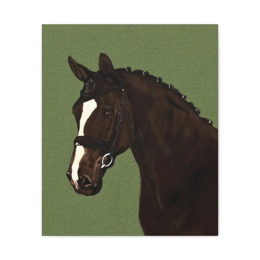Equestrian Canvas Art Print - Stunning Horse Portrait on Matte Stretched Canvas - 20’’ x 24’’ (Vertical) / 1.25’’