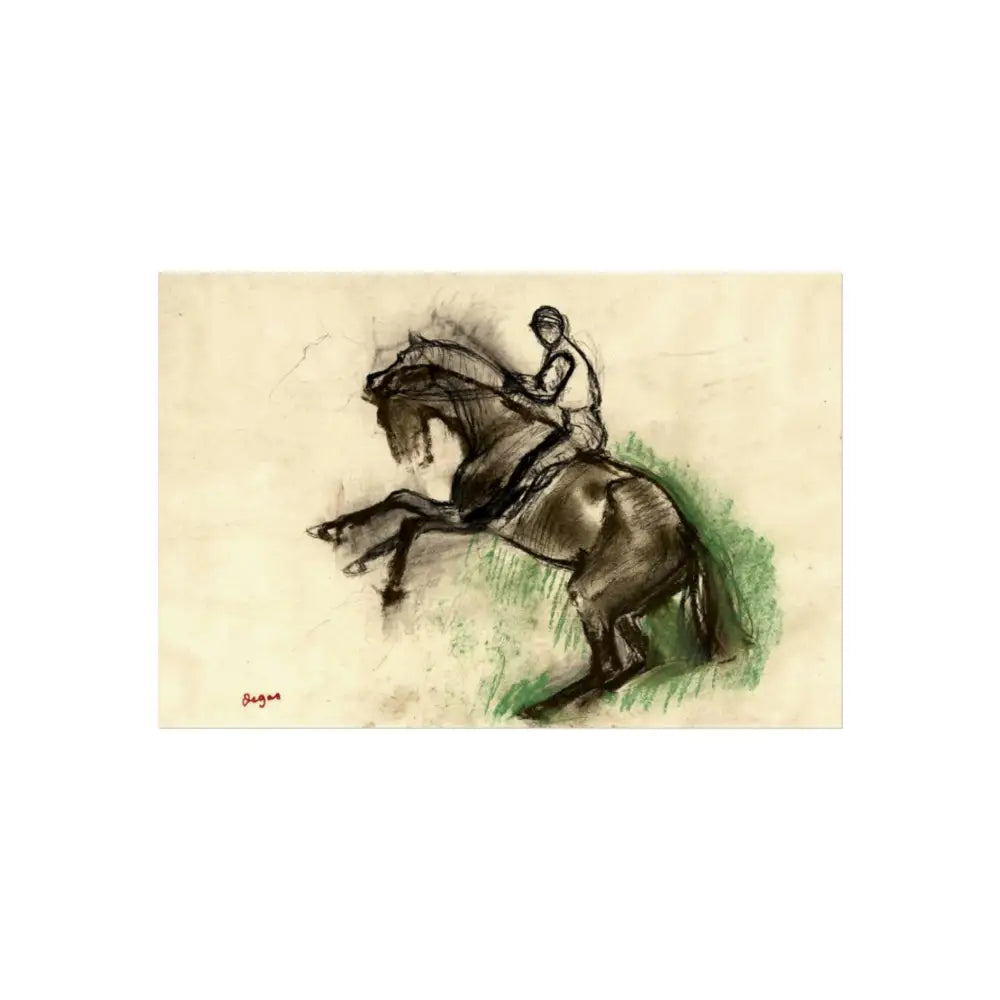 Equestrian Fine Art Poster - Horse Riding Artwork for Home Decor - 24″ x 16″ (Horizontal) / Matte - Poster