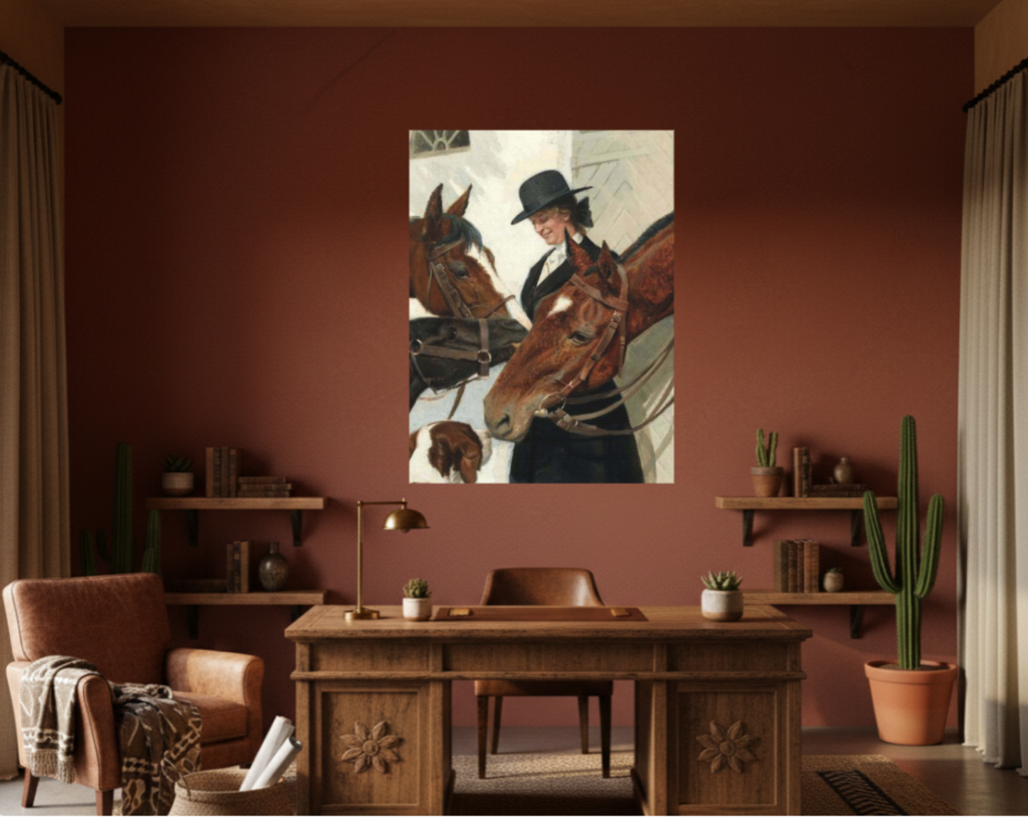 Equestrian Morning Matte Canvas Wall Art Print