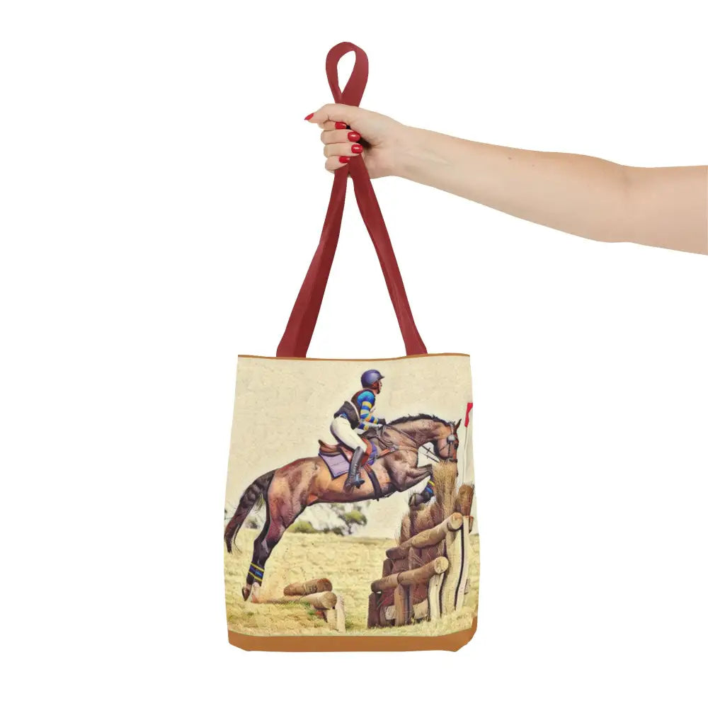Equestrian Tote Bag - Horse Cross Country Jumping Art Design for Eventers - Bags