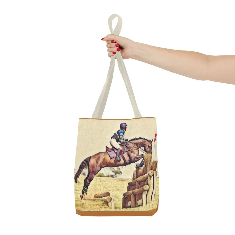 Equestrian Tote Bag - Horse Cross Country Jumping Art Design for Eventers - Bags