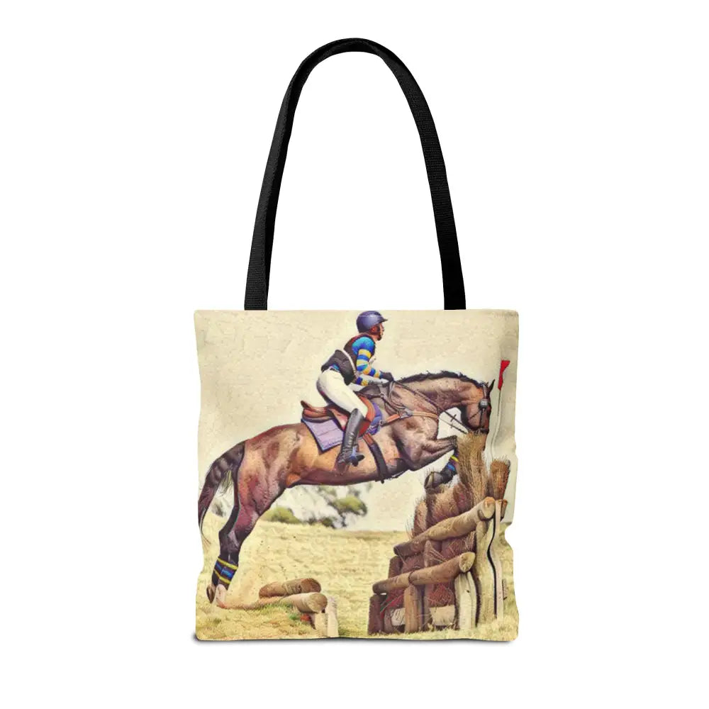 Equestrian Tote Bag - Horse Cross Country Jumping Art Design for Eventers - Bags
