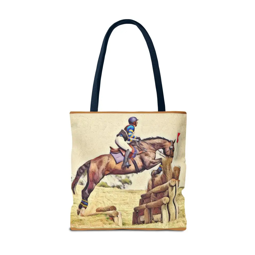 Equestrian Tote Bag - Horse Cross Country Jumping Art Design for Eventers - Bags