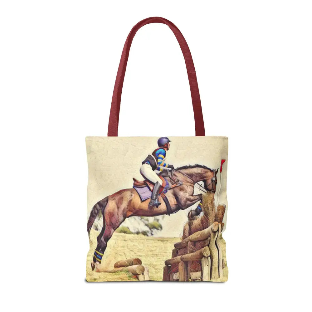 Equestrian Tote Bag - Horse Cross Country Jumping Art Design for Eventers - Bags