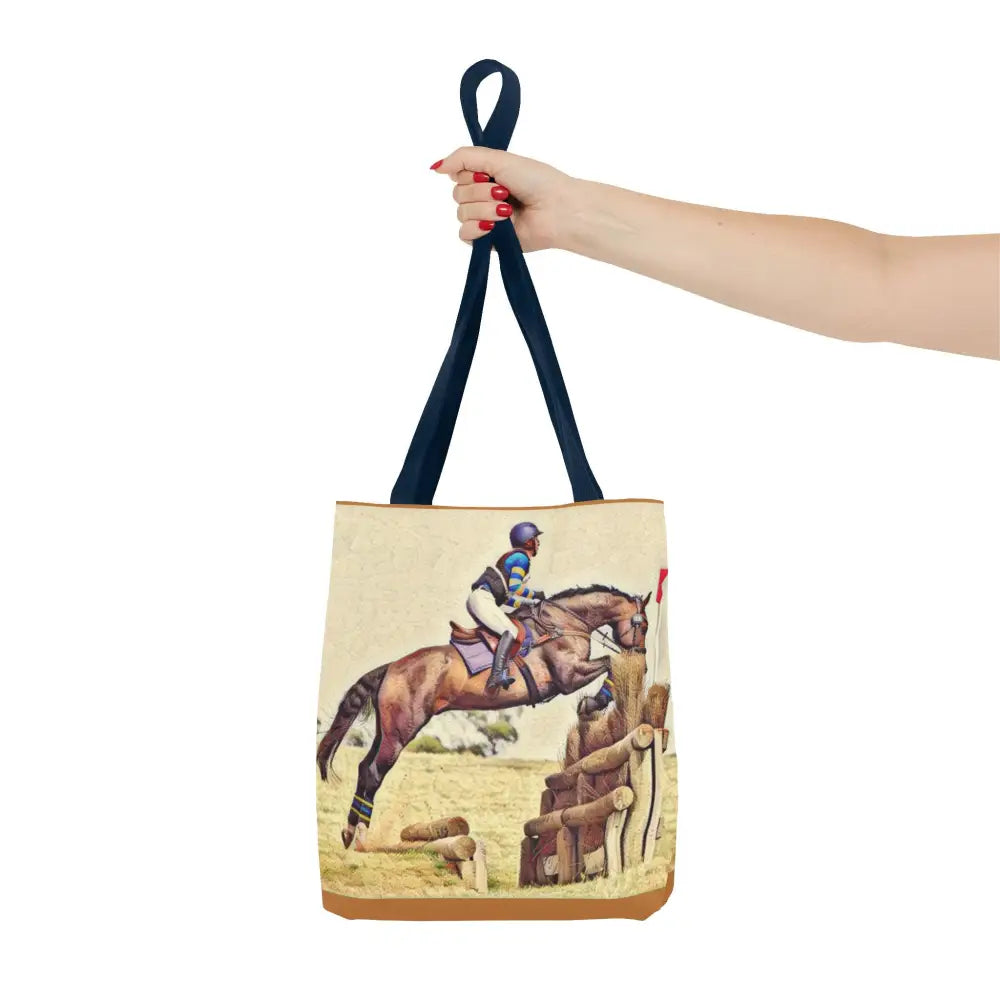 Equestrian Tote Bag - Horse Cross Country Jumping Art Design for Eventers - Bags
