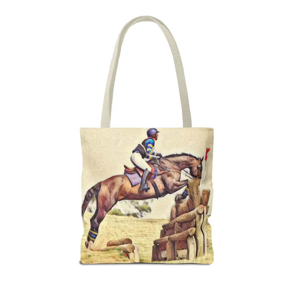 Equestrian Tote Bag - Horse Cross Country Jumping Art Design for Eventers - Bags